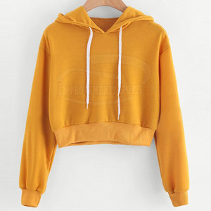 Diseño personalizado Uso al aire libre Mujeres Crop Top Sudaderas con capucha Color sólido Cómodo Mujeres Crop Top Sudaderas con capucha - Product Image 3