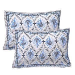 Grey Floral Printed Double Bedsheet 2 Pillow Covers <b>King</b> <b>Size</b> Flat Bed 3-Piece Set Cotton Character Massage for Home (ADB1457) - Product Image 3