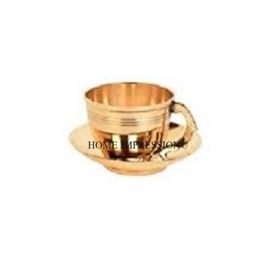 Hotel and Restaurants Tea and Coffe Serving Exclusive Quality Brass Made Tea <b>Cup</b> and Saucers Wholesale Bulk Selling From India - Product Image 1