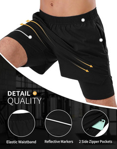 กางเกงขาสั้นตาข่ายสำหรับเล่นกีฬาออกกำลังกายฟิตเนสยิมวิ่งออกกำลังกายกระเป๋าใส่โทรศัพท์สไตล์สปอร์ตออกแบบได้ตามต้องการ - Product Image 4