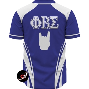 Phi Beta Sigma Baseball Jersey Bleu Royal Blanc Maille Tissu Séchage Rapide Personnalisé Lettres Grecques Élégant Fraternité Streetwear Vêtements - Product Image 6