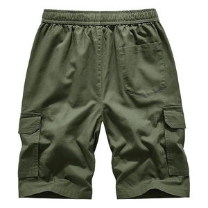 Joggers Men's Cargo <b>Shorts</b> Elastic Waist Drawstring Summer Casual Cotton Twill Work Breathable Solid Embroidered Knitted - Product Image 2