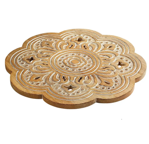 Tocadiscos Lazy Susan de madera de nuevo diseño, artesanía rústica giratoria con artesanía natural de madera de primera calidad - Product Image 3