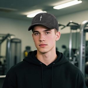 Gorro de Mezclilla Bordado Ajustable, Estilo Vintage, Lavado y Desgastado, Transpirable, Impermeable, 100% Acrílico, para Invierno, Unisex, Personalizable - Product Image 1