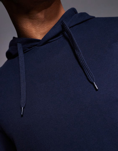 Vêtements d'hiver en gros, logo personnalisé imprimé, survêtement en molleton français 100% coton épais pour hommes, respirant, bleu marine - Product Image 5