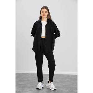 Doppia maglia e parte inferiore Beige da donna composta da camicia e pantaloni - Product Image 2