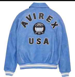 เสื้อแจ็คเก็ตหนัง Avirex เสื้อคลุมหนังทันสมัย ลุควินเทจ สวมใส่สบายสำหรับผู้ชาย - Product Image 3