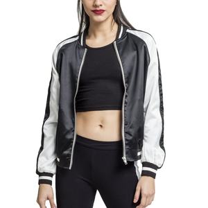 Blouson d'université en satin de haute qualité unisexe Top pour femmes College School Casual Wear Hooded Collar Fashionable Fabric Design - Product Image 1