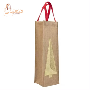 Vendemos bolsas de regalo para botellas de vino al precio más bajo del mercado para bolsas de yute de vino de buena calidad para venta al por mayor - Product Image 1