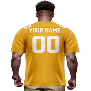 Fabricant OEM Vente en gros Maillots de football américain Conceptions personnalisées Séchage rapide Maille Broderie Polyester Uniforme d'équipe - Product Image 6