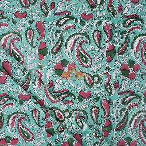New Collection of Hand Block Floral Print Fabric Lightweight 100%cotton Printed Soft Fabric for Clothes - Product Image 5