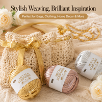 100% Polyester Metallic Shiny Ribbon Yarn with High Strength and Good Evenness for Crochet Bags and DIY Hand Knitting