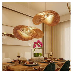 Customizable Artistic Handwoven <b>Bamboo</b> Pendant <b>Light</b> Modern Traditional Minimalist Eco-Friendly Direct Vietnam Manufacturer OEM - Product Image 1