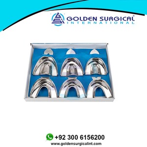 Plateaux métalliques pour instruments dentaires, plateau d'empreinte dentaire en acier inoxydable sans trou, 3 tailles : grand, moyen, petit - Product Image 6