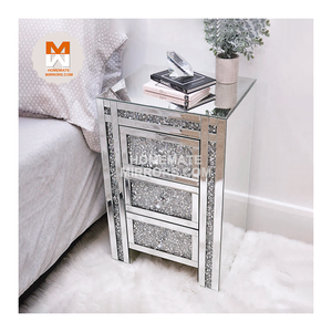 Hot Affordable <strong>Mirrored</strong> 3 Drawer <strong>Nightstand</strong> for Living Spaces - Product Image 1