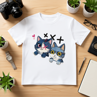 Camiseta Unisex de Jersey 100% Algodón, 210 g/m², Casual, Manga Corta, Estampado de Dibujos Animados, Transpirable, Duradera, Personalizable con Serigrafía
