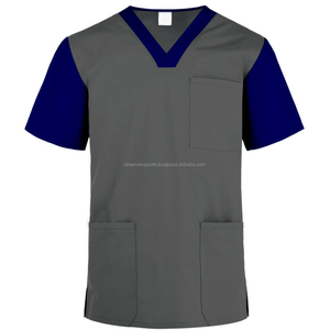 Diseño de moda Royal Blue Housekeeping Mujer Médico Scrubs Hospital Servicio de alimentos Uniformes Scrub Top - Product Image 3