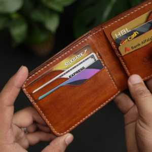 กระเป๋าสตางค์หนังแท้ WF Leathercraft No.55 Pro Classic ทำมือ ทรงยาว นุ่ม สไตล์เรโทร ยูนิเซ็กซ์ ปิดด้วยซิป ไนลอน PU Fiebings - Product Image 5