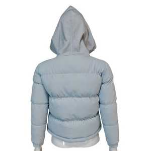 Chaqueta acolchada de invierno a la moda para mujer con capucha acolchada cálida personalizada, abrigo de burbujas con cremallera, chaqueta de cualidades de lona - Product Image 2