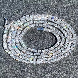 สร้อยไมอามี่ทรงลูกบาศก์สุดคูบันแบบโซ่ดึงกลับหัว VVS ผู้ทดสอบเพชรประดับเพชรสร้อยแฟชั่น - Product Image 2