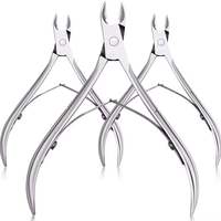 Coupe-ongles réutilisables en acier inoxydable, 3 pièces, coupe-cuticules, lame pointue, outil de manucure professionnel, fournitures pour ongles