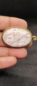 Colgante de Latón Hecho a Mano UDGEMS con Piedra Preciosa de Ágata de Encaje Negro Natural, Diseño de Cabujón Suelto de 5-8 mm - Product Image 2