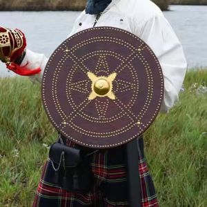 Escudo de campeón escocés Medieval, accesorio de acero Vikingo, Guerrero, Cosplay, Material de Metal listo para la batalla, accesorio de disfraz de soldado - Product Image 3