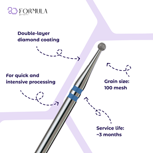 ดอกสว่านเพชรสำหรับทำเล็บมืออาชีพ ขนาด 1.8 มม. สีน้ำเงิน สำหรับขัดหนังกำพร้า - Product Image 2