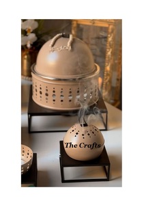 Wooden Pink Color Bakhoor Burner Mabkhara For Home Fragrance Usage OEM Customized <b>Oil</b> Burner Mabkhars With <b>Oud</b> Box And Tray - Product Image 2