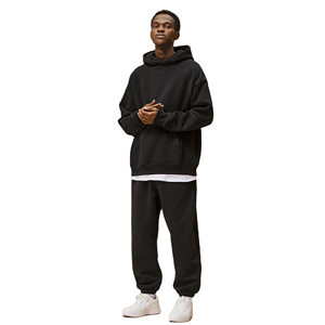Wholesale High Quality 280g StreetWear 90s Tracksuits <b>Thick</b> <b>Fleece</b> Loose Pattern Custom Tracksuits Heavy Weight Men Clothing Set - Product Image 1