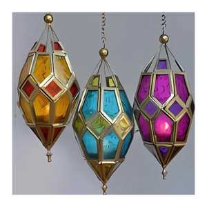 Linternas colgantes indias, soportes de luz de té para decoración del hogar, iluminación festiva hecha a mano de La India - Product Image 3