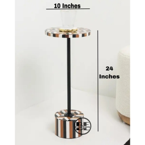 Scandinavian lấy cảm hứng từ vòng uống bảng bên màu đen ngà nhựa Inlay trang trí hiện đại bảng đen tráng nhà sản xuất từ Ấn Độ - Product Image 4