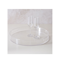 Design le plus attrayant Plateau rond en acrylique sans poignées Plateau de service pour hôtels restaurants Décoratif Top Vente