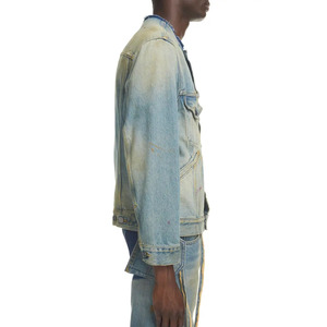 Vêtements de ville personnalisés OEM pour hommes Veste en jean vierge unie Vêtements d'extérieur décontractés Veste en jean pour hommes - Product Image 3