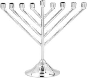 Silver Aluminum Eco-Friendly Menorah with Stable Base for Safe Candle Lighting During <b>Hanukkah</b> and Christmas Home Celebrations - Product Image 4