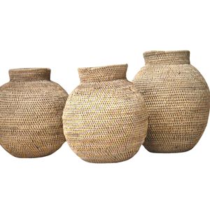 Paniers de rangement en rotin impressionnants grands paniers tissés paniers en rotin ronds pour le stockage - Product Image 1