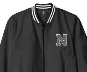 Chaqueta Bomber de invierno informal para hombre, logotipo personalizable, cuello redondo sólido, diseño de cremallera, talla grande, impermeable, a prueba de viento, 100% poliéster - Product Image 3