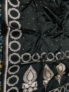 Nuevo Saree Tradicional Banarasi de Seda Mashru Tejido a Mano, Suave, Liso, de Fácil Drapeado, Secado Rápido, Protección Solar, para Todas las Estaciones - Product Image 3