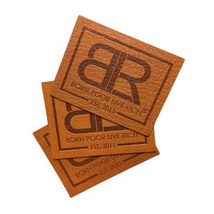 MOQ 100 estampado en caliente personalizar etiqueta de logotipo de cuero para tela - Product Image 4