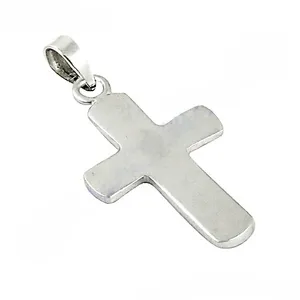 Handmade 925 <b>Silver</b> <b>Cross</b> Pendant with CZ Religious Jewelry Gift for Unisex Featuring Rose Gold Pearl Charm and <b>Silver</b> Plated - Product Image 1
