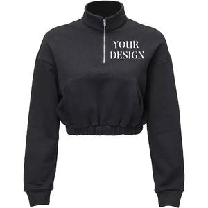 GAF เสื้อฮู้ดมีซิปแขนยาวครึ่งแขน,เสื้อครอปลำลองเอวลอยผ้าคอตตอนหนาไซส์ใหญ่พิเศษเสื้อสำหรับใส่ฝึกฝน - Product Image 5