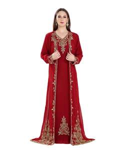 Moroccan Islamic <b>Kaftan</b> Beach Fancy Modern Floor Length <b>Long</b> Sleeve For Women <b>Dress</b> - Product Image 1