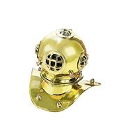 Casque de plongée CHk Nautical 8" U.S. Navy Mark-V en laiton poli avec logo personnalisé - Design maritime vintage pour décoration de mariage/anniversaire