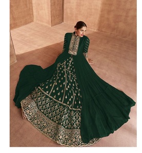 ชุดแฟชั่นทันสมัยสำหรับผู้หญิง,ชุดกระโปรงยาวผ้าคอร์เจียปักลายชุด Kurti กับชุด Dupatta ชุดแต่งงานชุด Partywear อินเดีย2022สำหรับเด็กผู้หญิง - Product Image 1