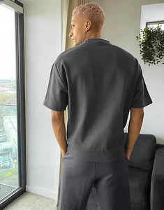 Camisetas al por mayor lisas, conjunto corto de sudor, conjunto de 2 piezas, conjuntos de camisetas y pantalones cortos para hombre, Camiseta de algodón de gran tamaño lavada para hombre, polos - Product Image 5