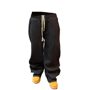 Pantalon de survêtement surdimensionné et décontracté pour hommes, personnalisé OEM, couleur unie pour l'ourlet, taille élastique, coupe décontractée, pantalon de jogging - Product Image 3