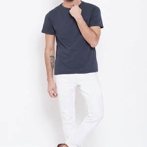 Camiseta informal de alta calidad para hombre, impresión Digital personalizada, patrón sólido, venta al por mayor, ropa de algodón barata para correr, ropa informal - Product Image 2