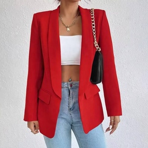 Blazer Homme Slim Fit à Col V, Simple Boutonnage, Manches Longues, Couleur Unie, Veste Décontractée Anti-Plis, Couleurs Personnalisables, Polyester - Product Image 4