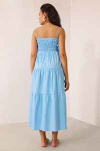 2025เดรสยาวผ้าเรยอนลำลอง100% แท้สำหรับเด็กผู้หญิงเดรสปาร์ตี้คอสี่เหลี่ยมลายดอกไม้แกว่งได้ฟรีไซส์ - Product Image 2