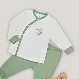 Ensemble de vêtements pour bébé ALB06 à manches longues avec boutons latéraux, motif de dessin animé, tissu en bambou et élasthanne respirant, tricoté, pour toutes les saisons - Product Image 4